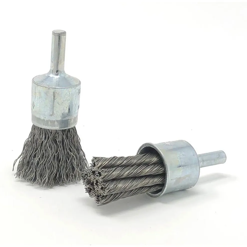 United Abrasives Sait Crimped End Brushes (Carbon Steel), 1" Dia x .020" Wire Size x 1" Trim Length, 12-Pack 02709